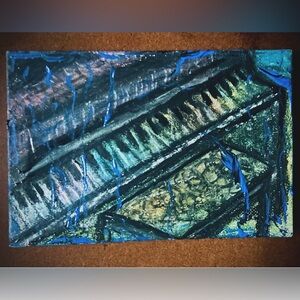 Handmade Acrylic & Oil Pastel “New Orleans Jazz” Piano Folk Art Painting